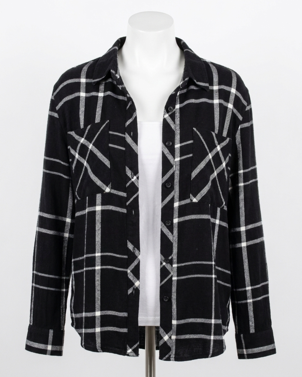 NEW GRACE AND LACE favorite button up plaid in black plaid